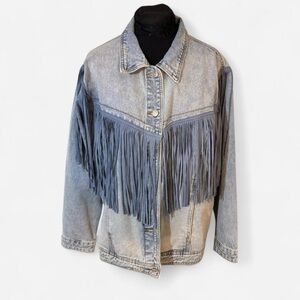 Women's Western Chic Denim Jacket with Fringe